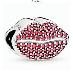 Pandora Kiss More Red Cubic Zirconia Lip Charm